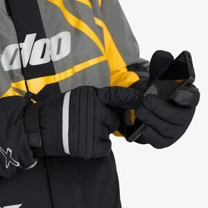 Ski-Doo Mens X-Team Nylon Snowmobile Gloves Water/Windproof Warm Black 3XL NEW